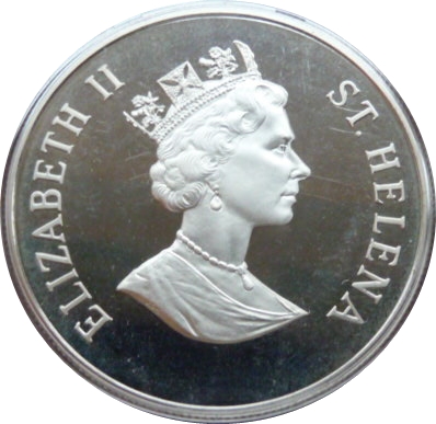 Saint Helena 50 Pence - Elizabeth II Queen Mother; Silver Proof Issue obverse