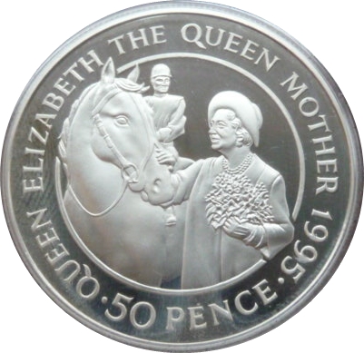 Saint Helena 50 Pence - Elizabeth II Queen Mother; Silver Proof Issue