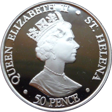 Saint Helena 50 Pence - Elizabeth II Coronation implements obverse
