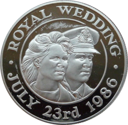 Saint Helena and Ascension 50 Pence - Elizabeth II Royal Wedding; Silver Proof Issue reverse