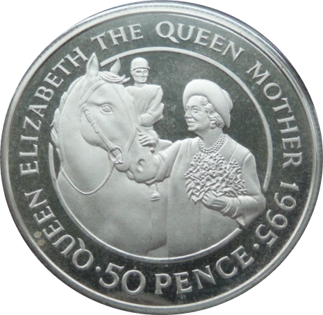 Saint Helena 50 Pence - Elizabeth II Queen Mother; Piedfort
