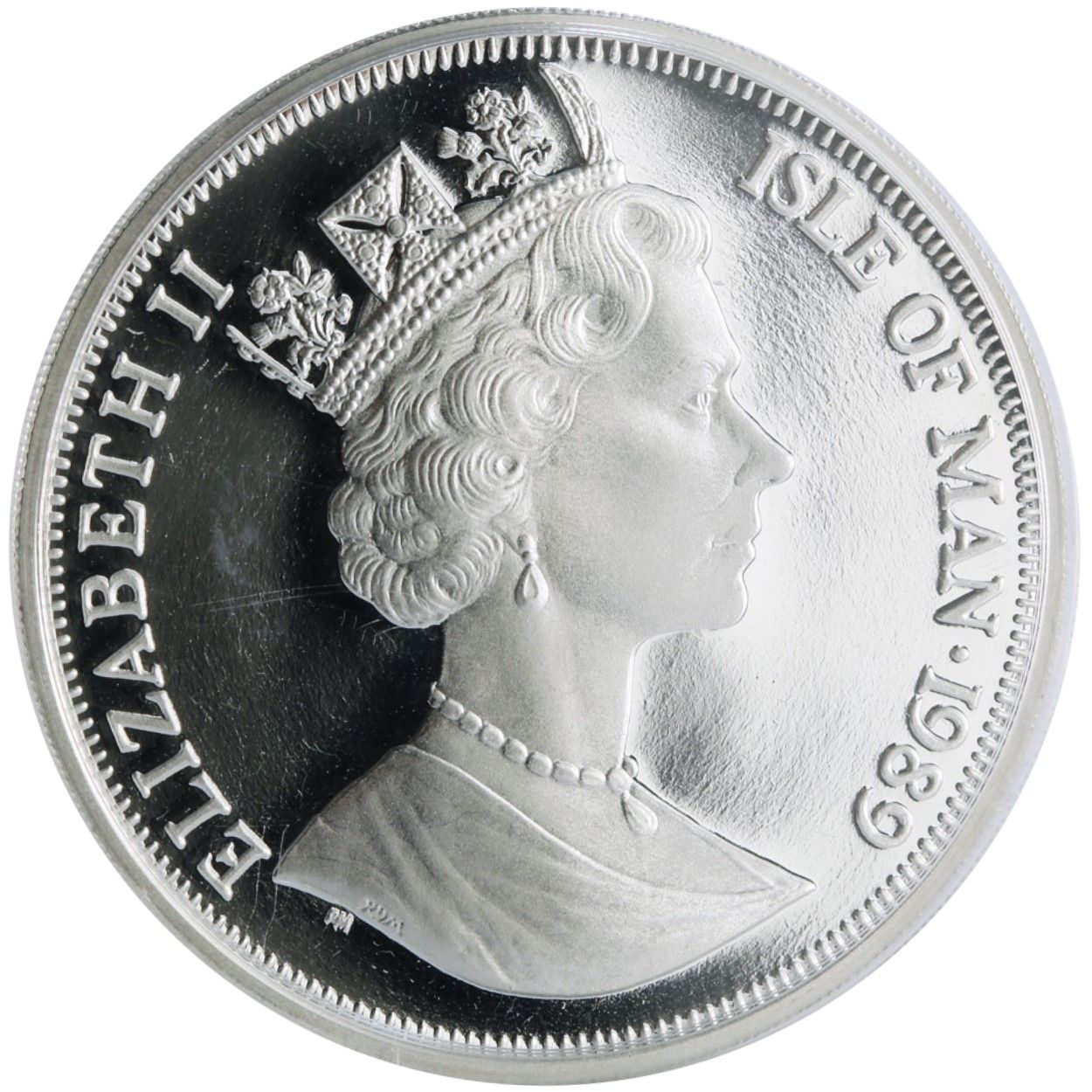 Isle of Man 1 Crown - Elizabeth II Persian Cat; Silver obverse