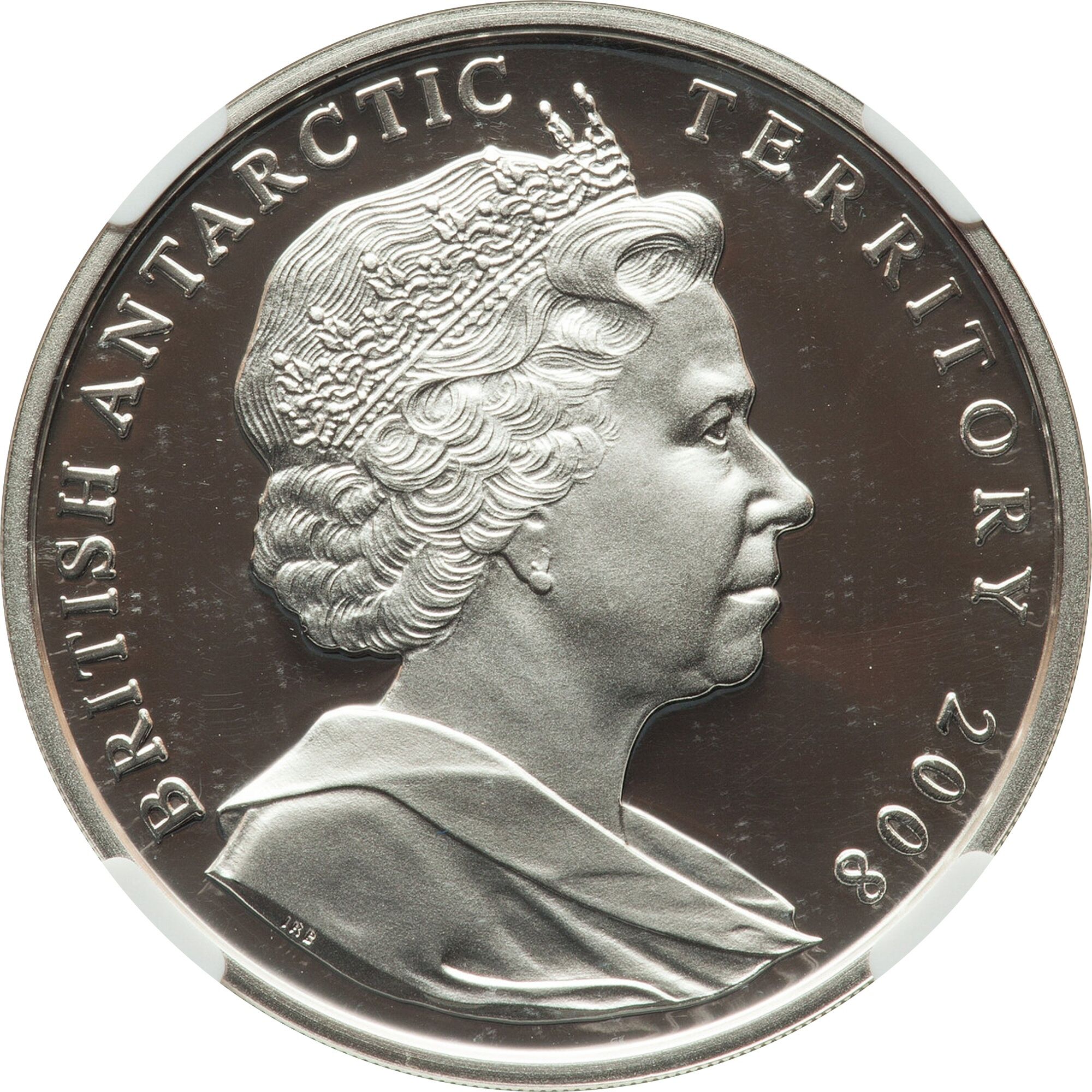British Antarctic Territory 2 Pounds - Elizabeth II Granting of Letters Patent; Silver obverse