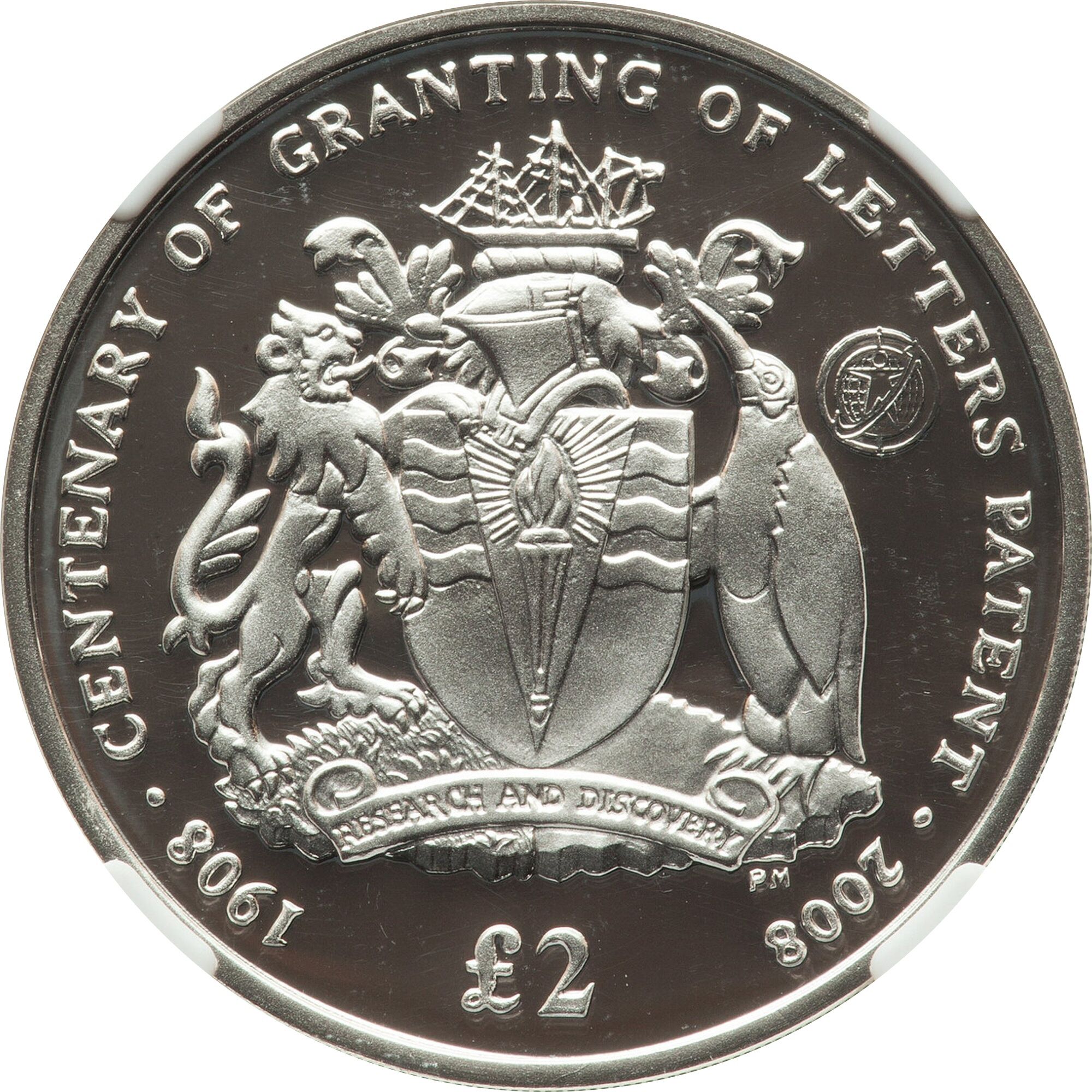 British Antarctic Territory 2 Pounds - Elizabeth II Granting of Letters Patent; Silver