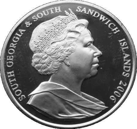 South Georgia and the South Sandwich Islands 2 Pounds - Elizabeth II Order of the Garter obverse