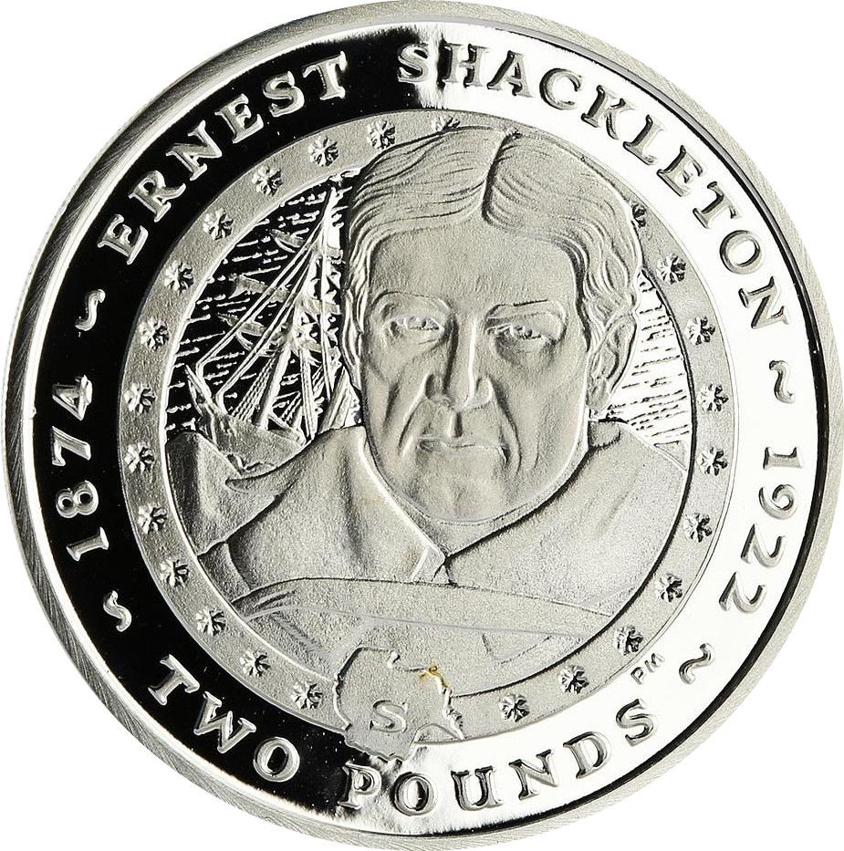 South Georgia and the South Sandwich Islands 2 Pounds - Elizabeth II Ernest Shackleton