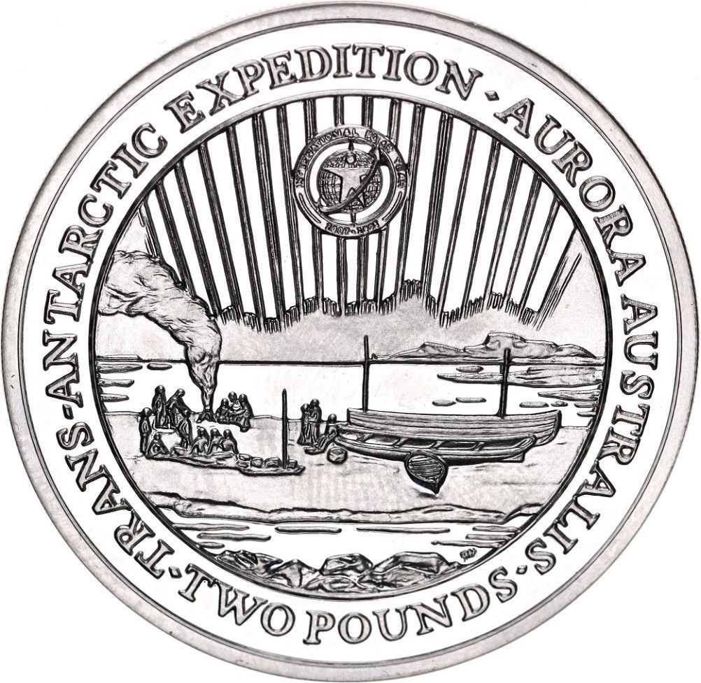 South Georgia and the South Sandwich Islands 2 Pounds - Elizabeth II Trans-Antarctic Expedition reverse