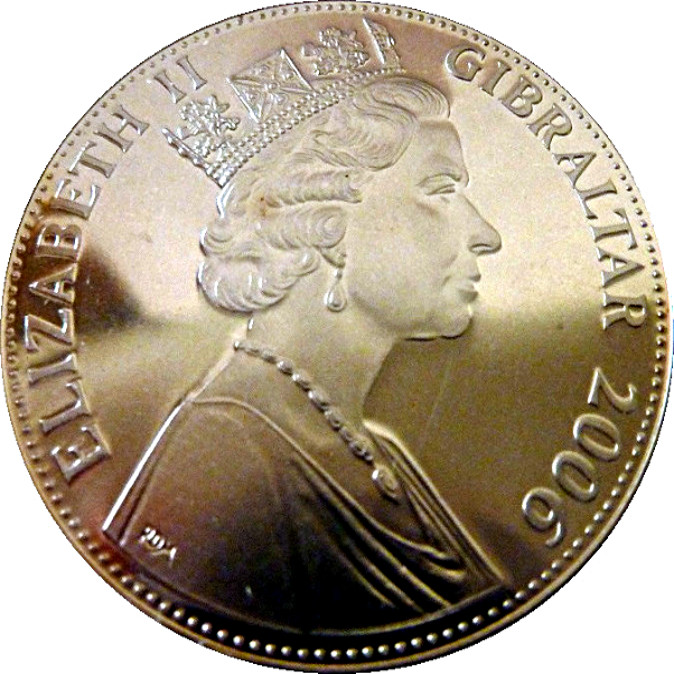 Gibraltar 1 Crown - Elizabeth II 80 Glorious years obverse