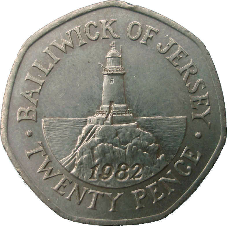 Jersey 20 Pence - Elizabeth II Corbière Lighthouse; Silver Proof