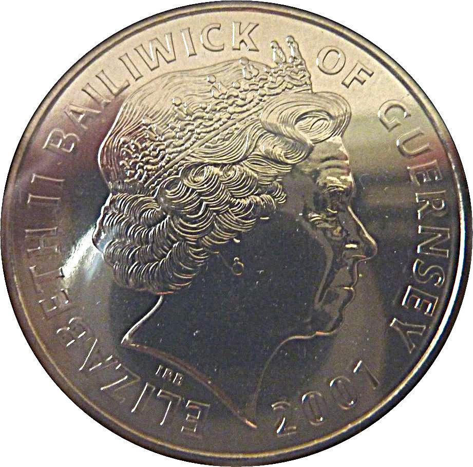 Guernsey 5 Pounds - Queen Elizabeth II 75th Birthday obverse