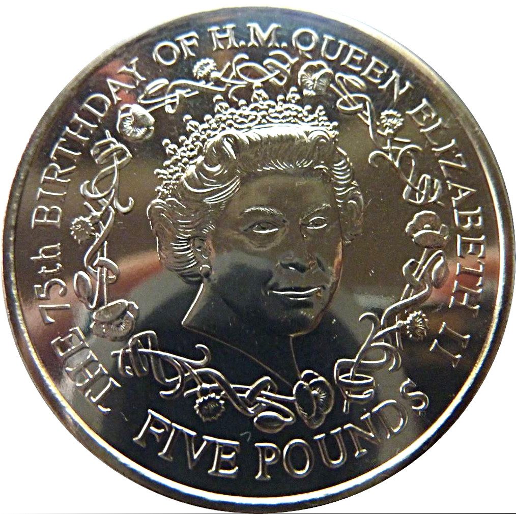 Guernsey 5 Pounds - Queen Elizabeth II 75th Birthday