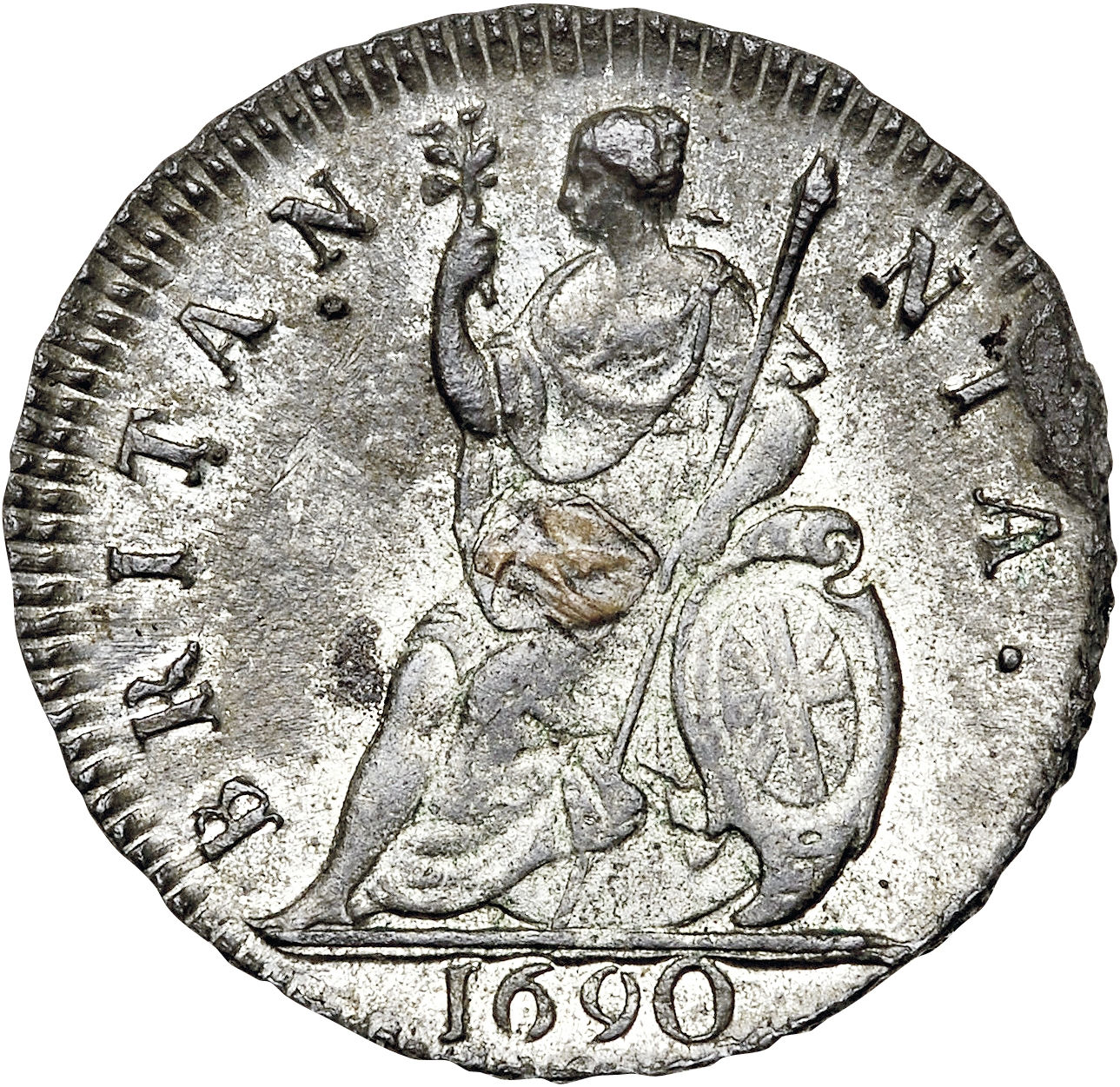 1 Farthing - William and Mary large busts