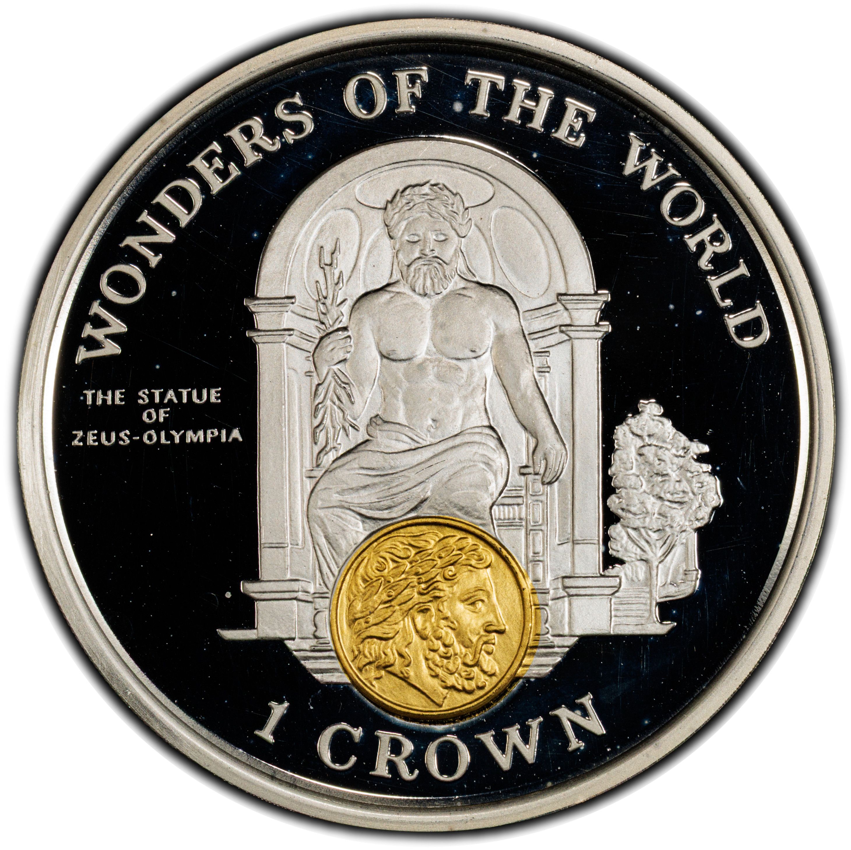 Gibraltar 1 Crown - Elizabeth II Statue of Zeus at Olympia reverse