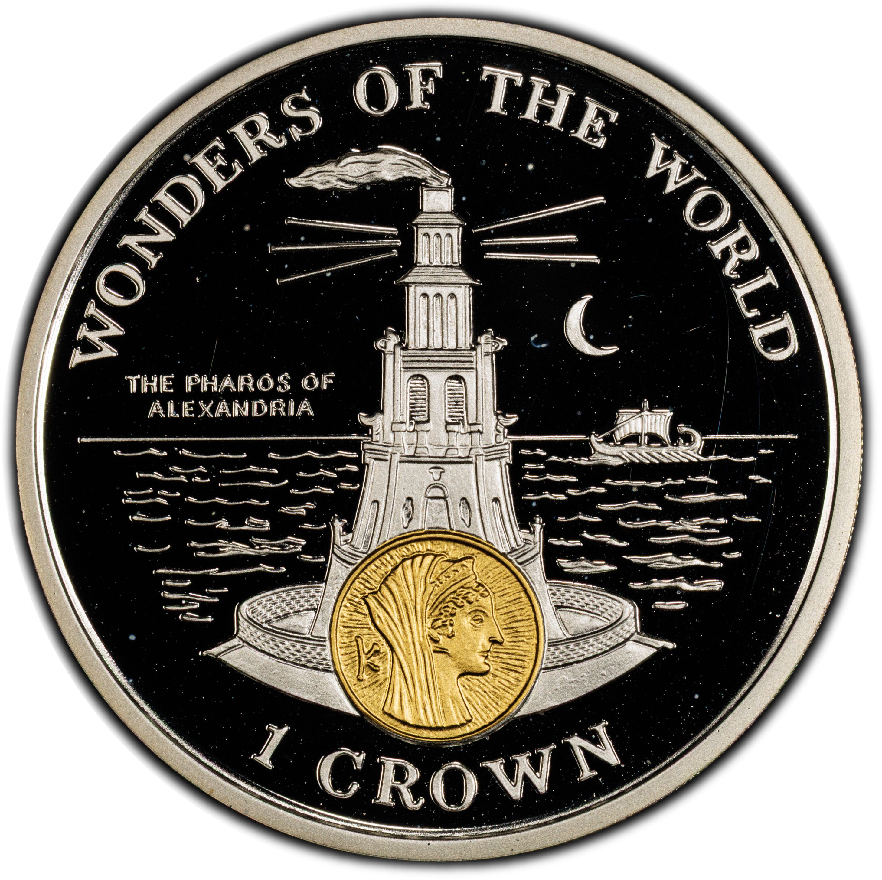 Gibraltar 1 Crown - Elizabeth II The Pharos of Alexandria reverse