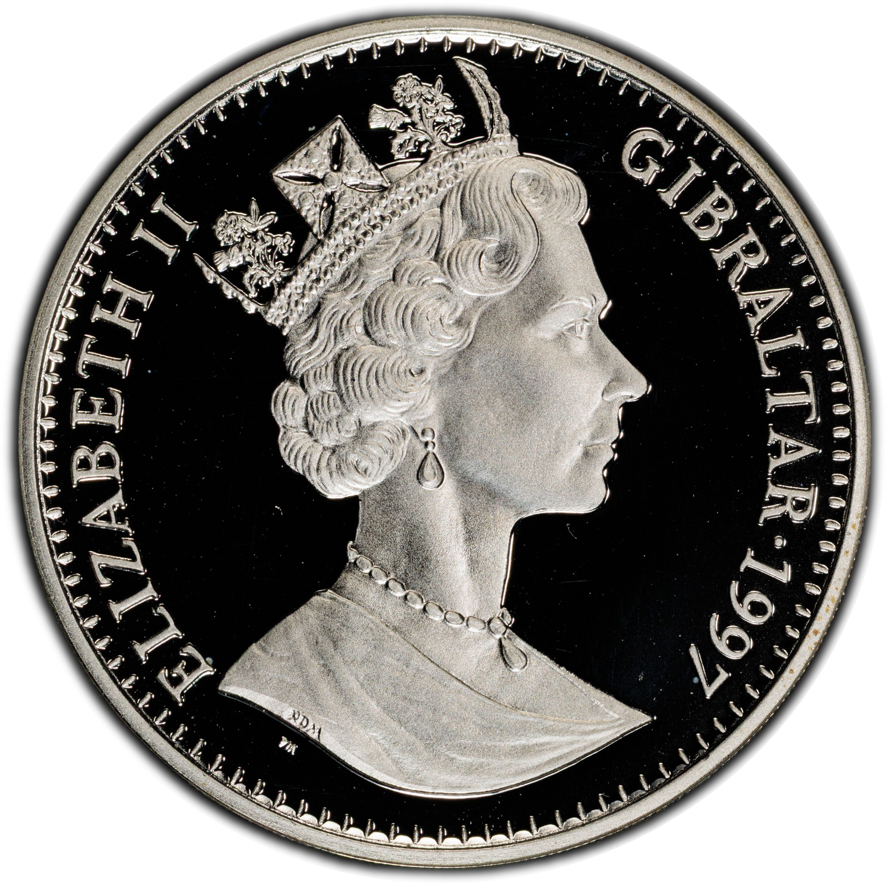 Gibraltar 1 Crown - Elizabeth II The Pillars of Hercules obverse