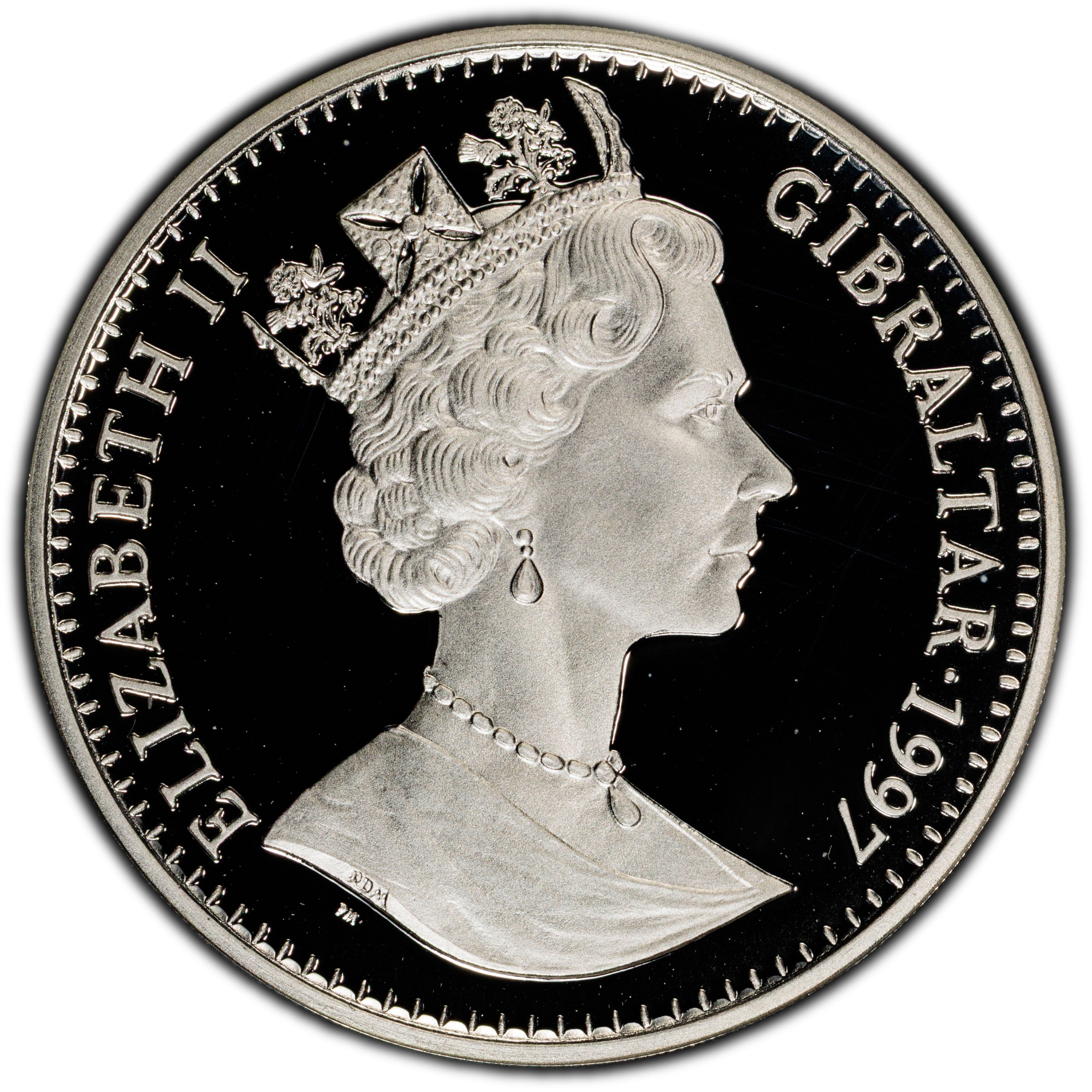 Gibraltar 1 Crown - Elizabeth II The Temple of Artemis obverse