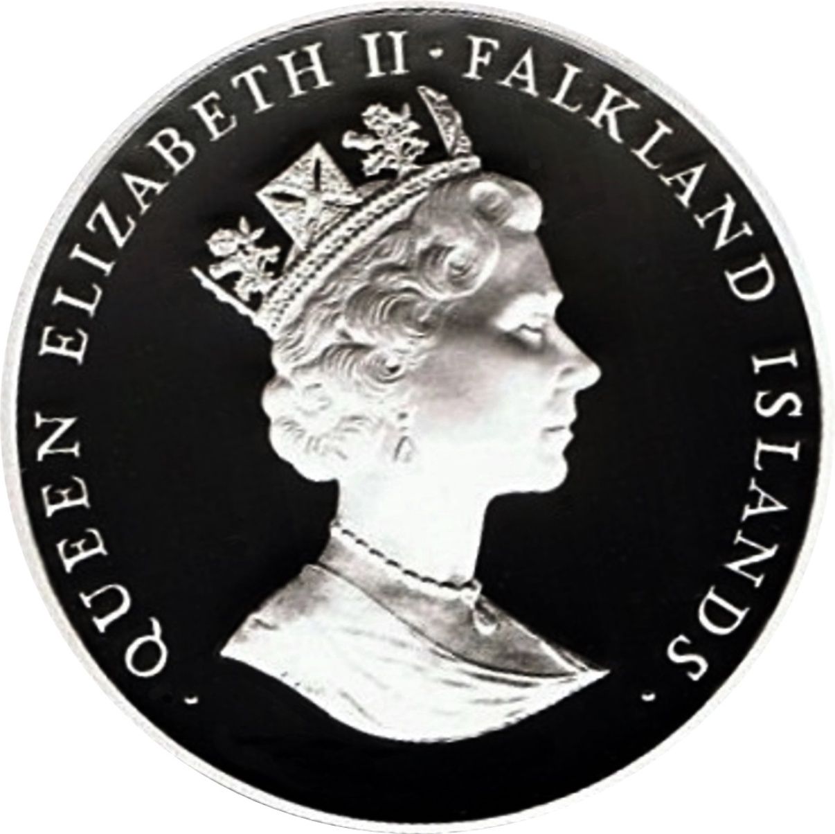 Falkland Islands 50 Pence - Elizabeth II Coronation Jubilee; Silver proof issue obverse