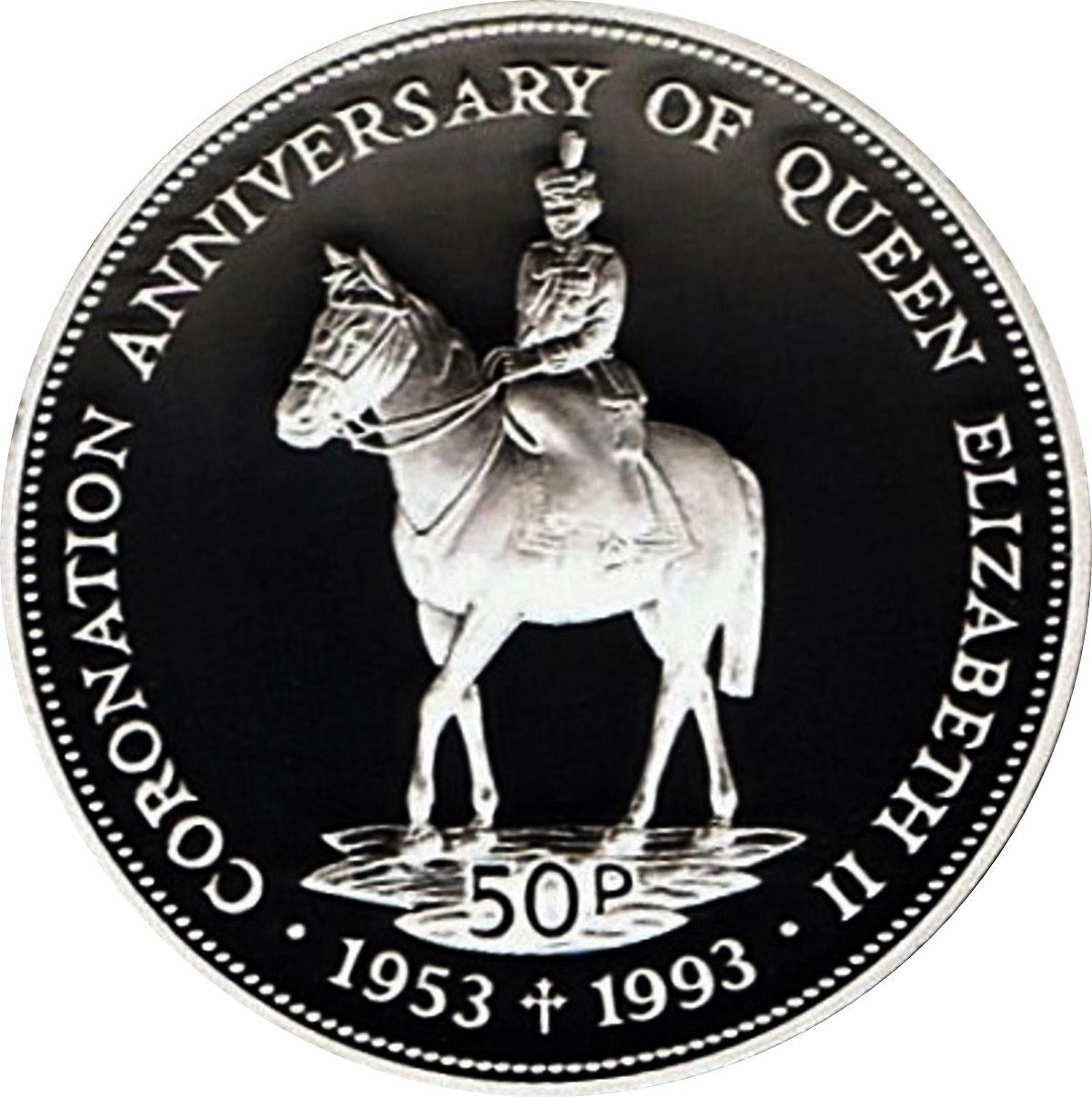 Falkland Islands 50 Pence - Elizabeth II Coronation Jubilee; Silver proof issue