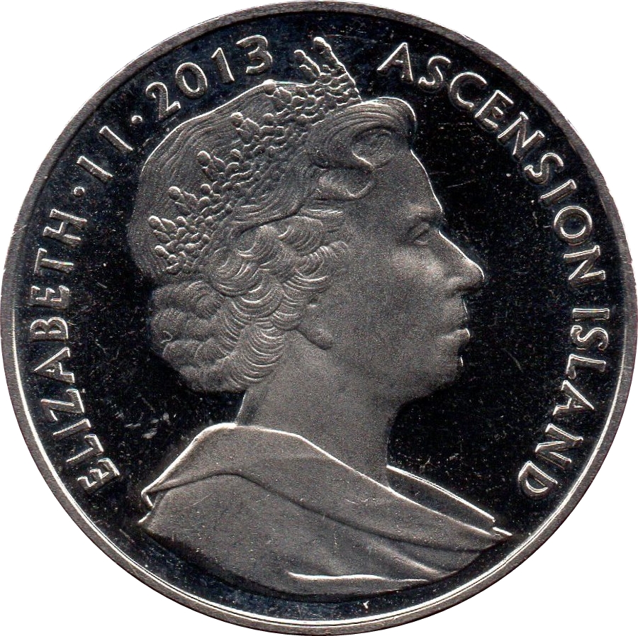 Ascension Island 2 Pounds - Elizabeth II Death of Margaret Thatcher obverse