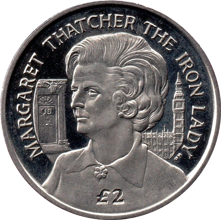 Ascension Island 2 Pounds - Elizabeth II Death of Margaret Thatcher