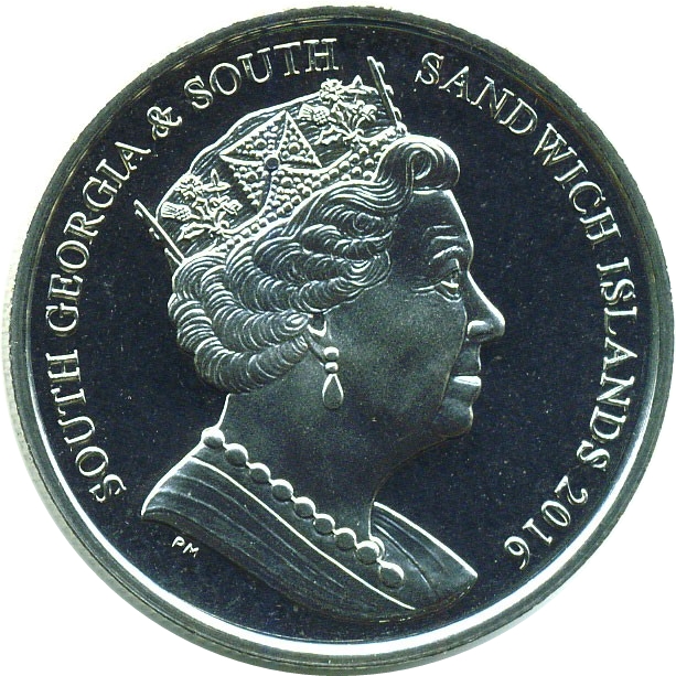 South Georgia and the South Sandwich Islands 2 Pounds - Elizabeth II Midnight Zone obverse