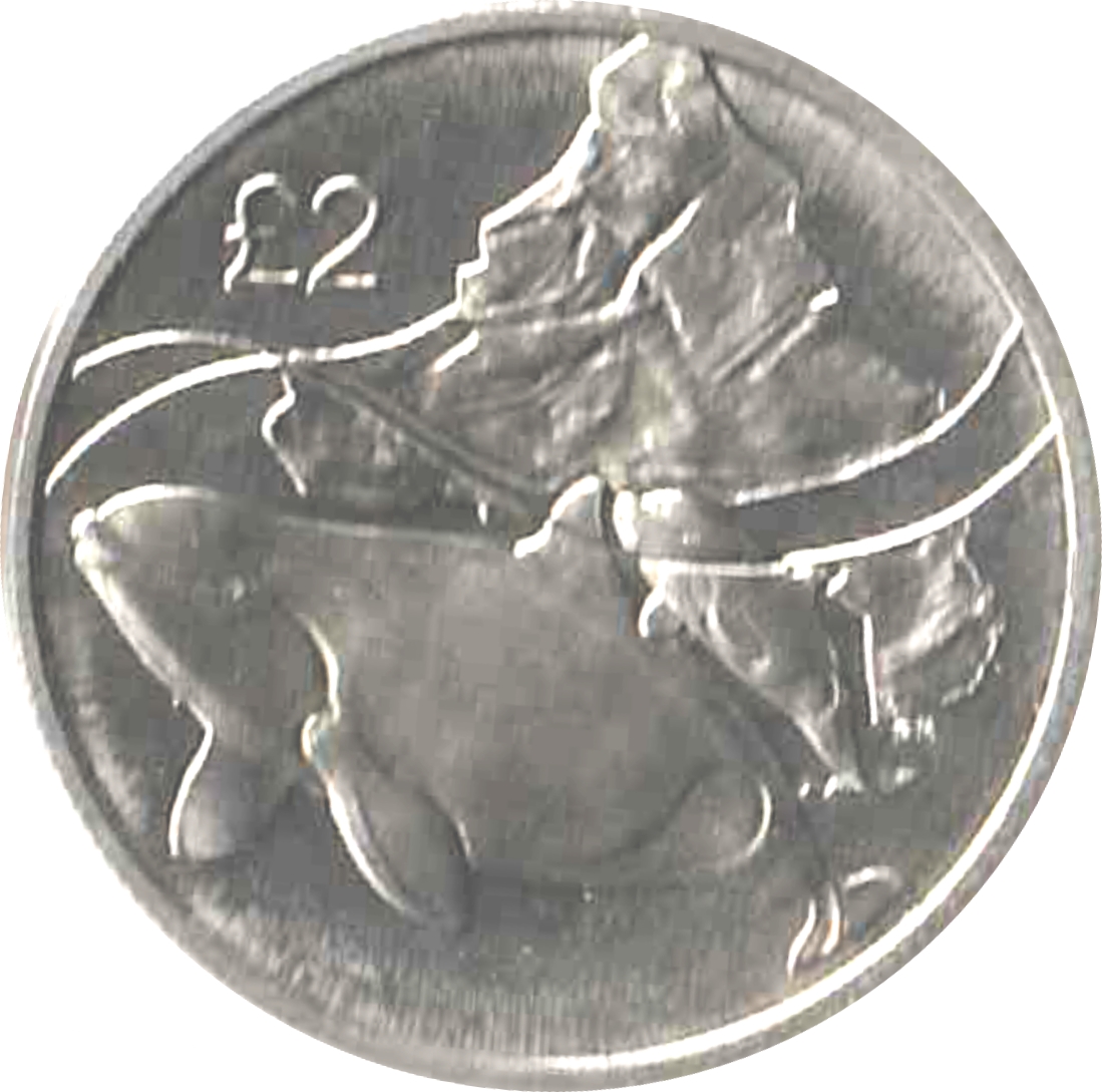 British Antarctic Territory 2 Pounds - Elizabeth II The Orca whale