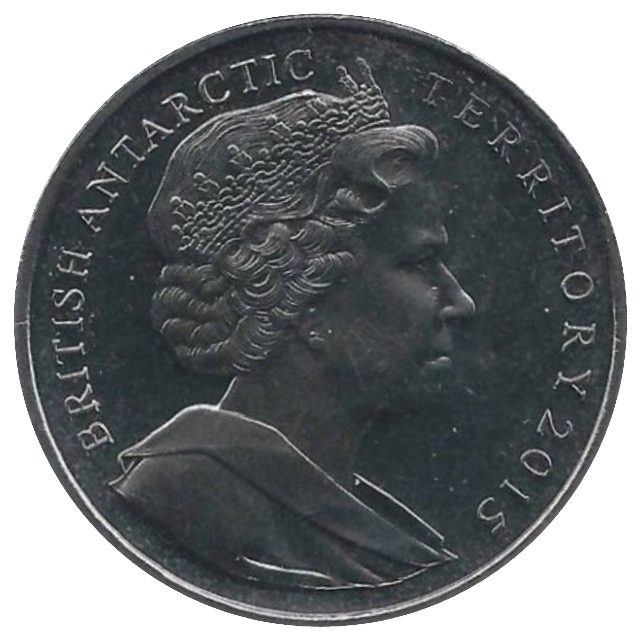 British Antarctic Territory 2 Pounds - Elizabeth II Hourglass dolphin obverse