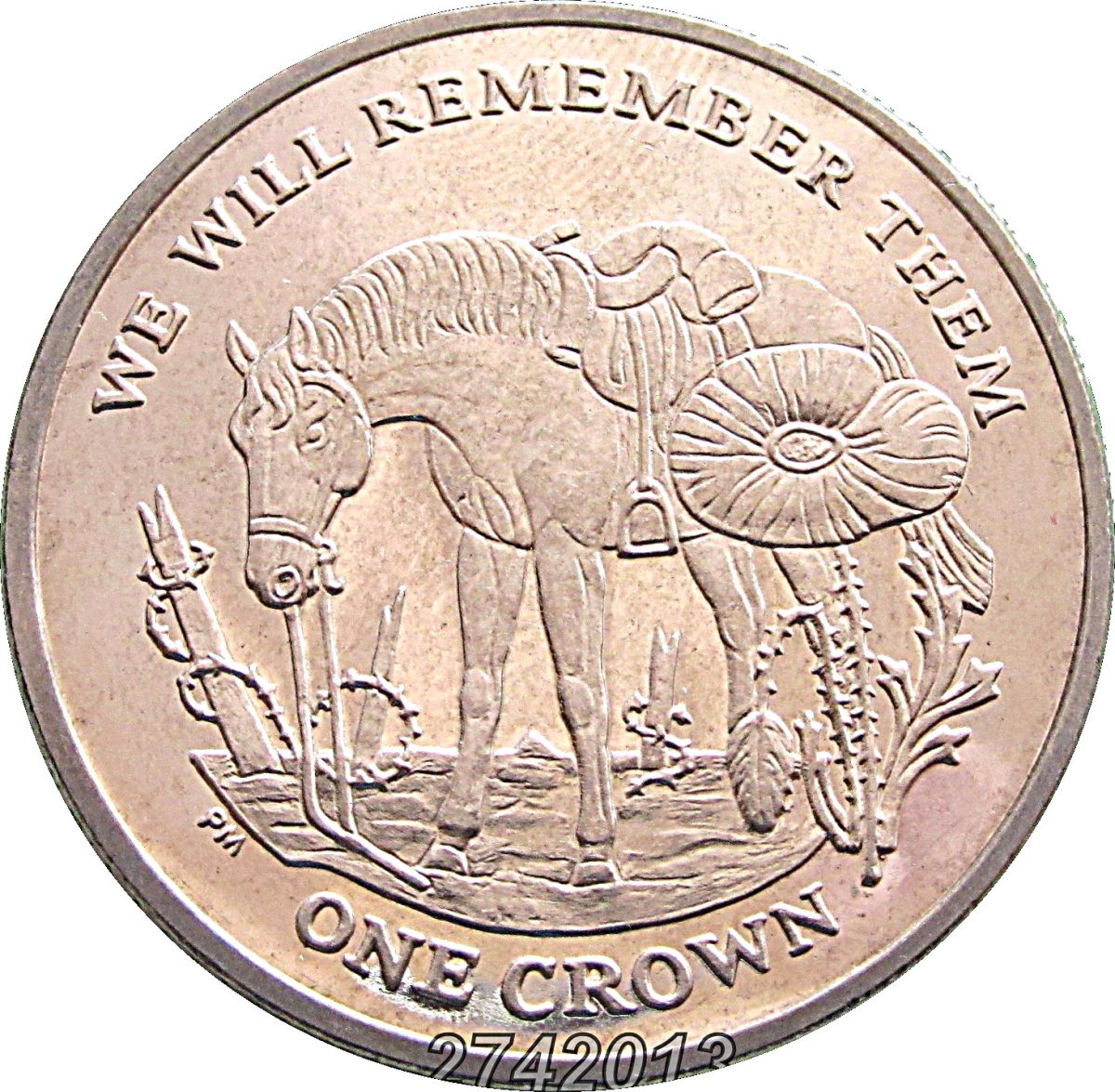 Isle of Man 1 Crown - Elizabeth II War Horse reverse
