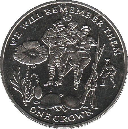 Isle of Man 1 Crown - Elizabeth II Christmas Day 1914