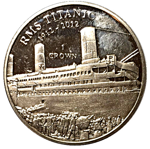 Isle of Man 1 Crown - Elizabeth II Centenary of the Titanic: Passengers Boarding