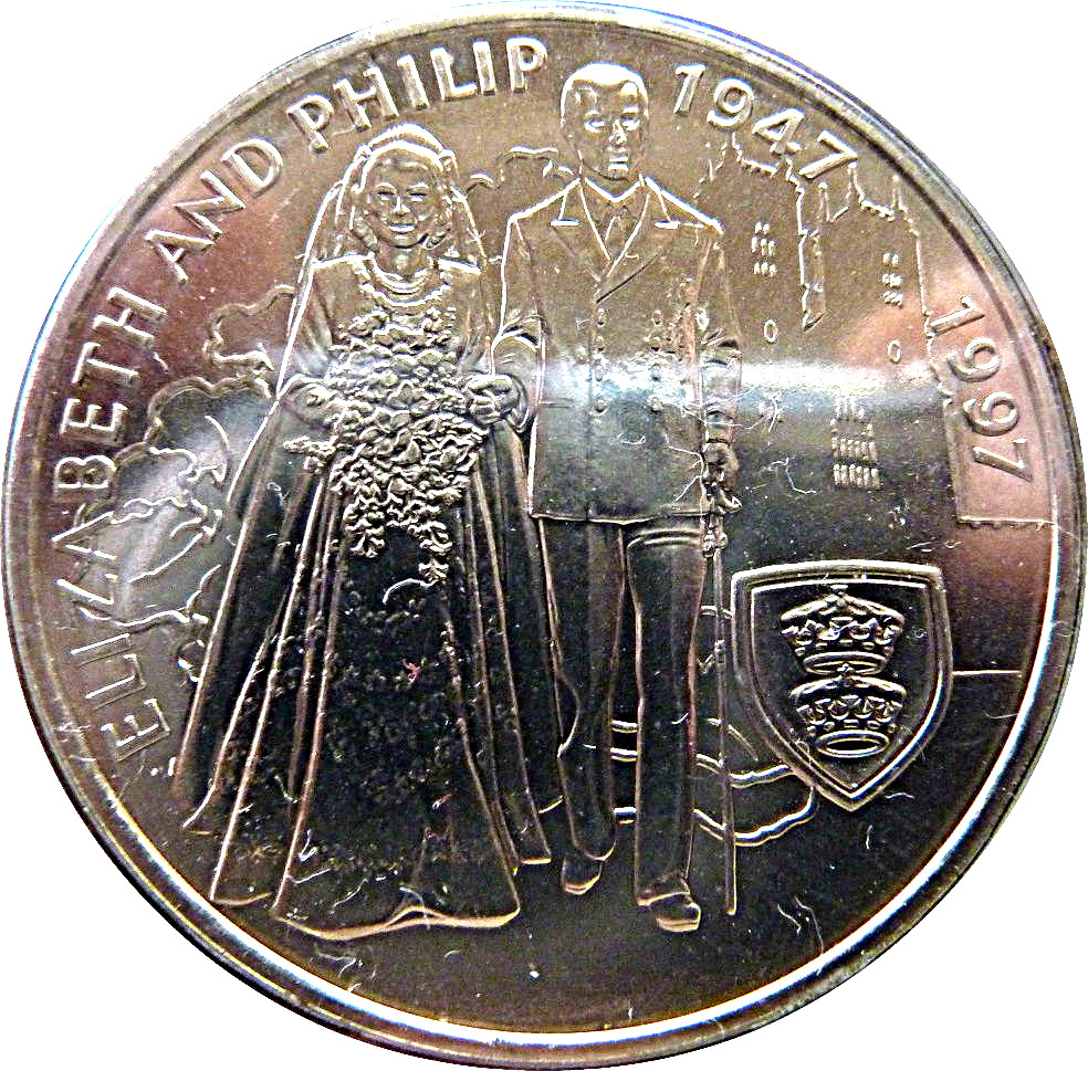 Falkland Islands 5 Pounds - Elizabeth II Golden Wedding