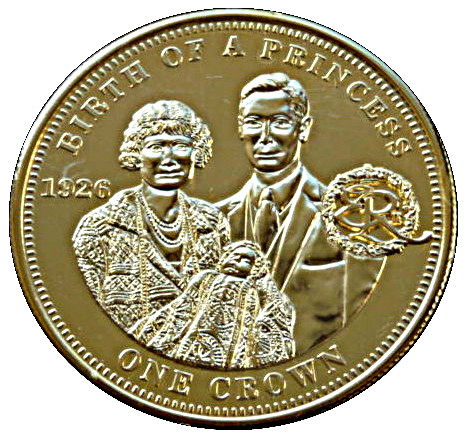 Tristan da Cunha 1 Crown - Elizabeth II Birth of Princess Elizabeth