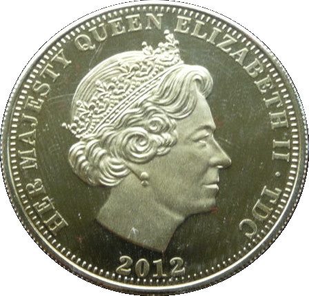Tristan da Cunha 1 Crown - Elizabeth II Coronation; silver highlights obverse