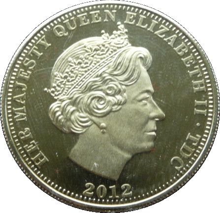 Tristan da Cunha 1 Crown - Elizabeth II 80th Birthday; Rhodium-Platinum obverse