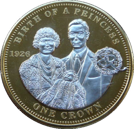 Tristan da Cunha 1 Crown - Elizabeth II Birth of a Princess