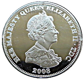 Tristan da Cunha 5 Pounds - Elizabeth II Anniversary of Lord Nelson's Birth; Silver obverse