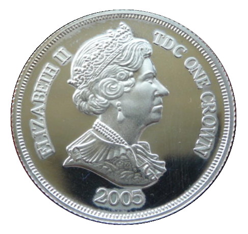 Tristan da Cunha 1 Crown - Elizabeth II Wedding of Charles and Camilla obverse
