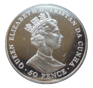 Tristan da Cunha 50 Pence - Elizabeth II Queen's Birthday obverse