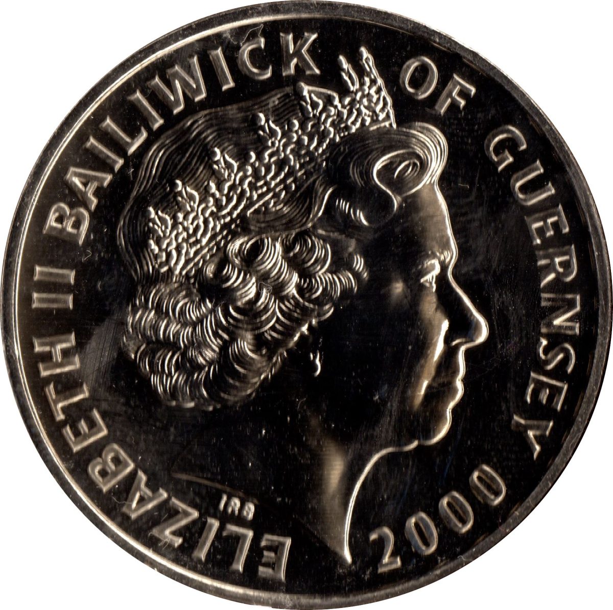 Guernsey 5 Pounds - Elizabeth II Queen Mother obverse