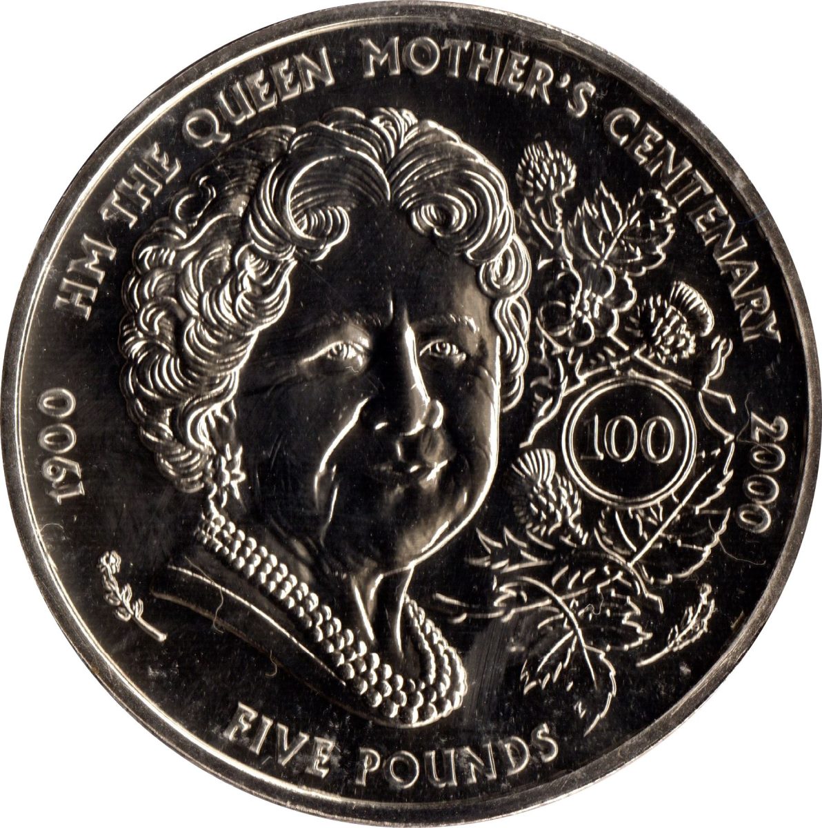 Guernsey 5 Pounds - Elizabeth II Queen Mother