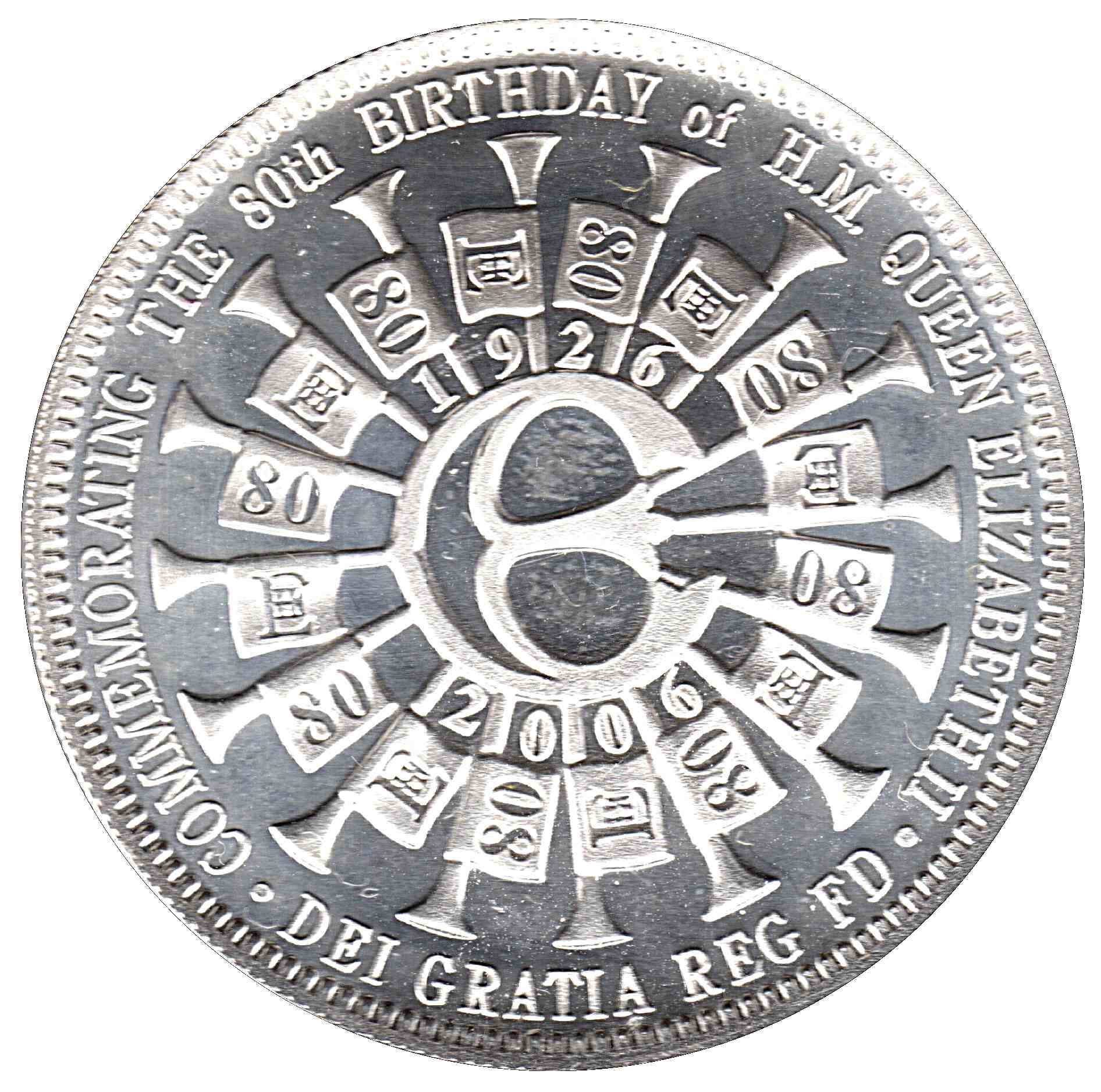Tristan da Cunha 5 Pounds - Elizabeth II 80th Birthday; Silver Proof