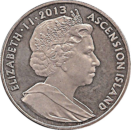 Ascension Island 1 Crown - Elizabeth II National flower emblems obverse