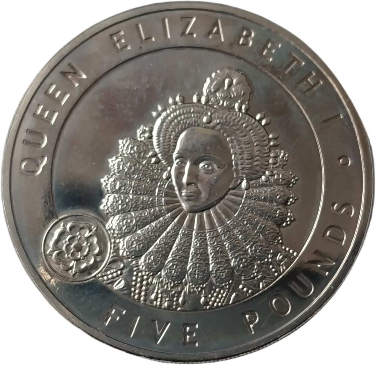Alderney 5 Pounds - Elizabeth II Elizabeth I; New Portrait