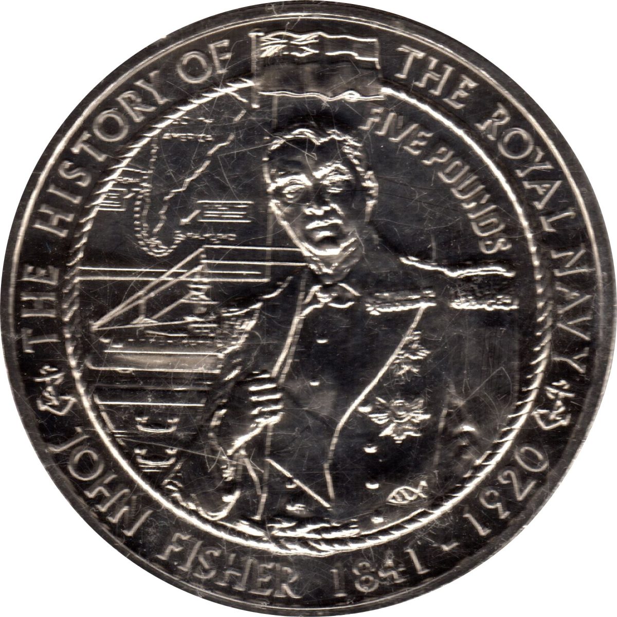 Jersey 5 Pounds - Elizabeth II Sir John Fisher reverse