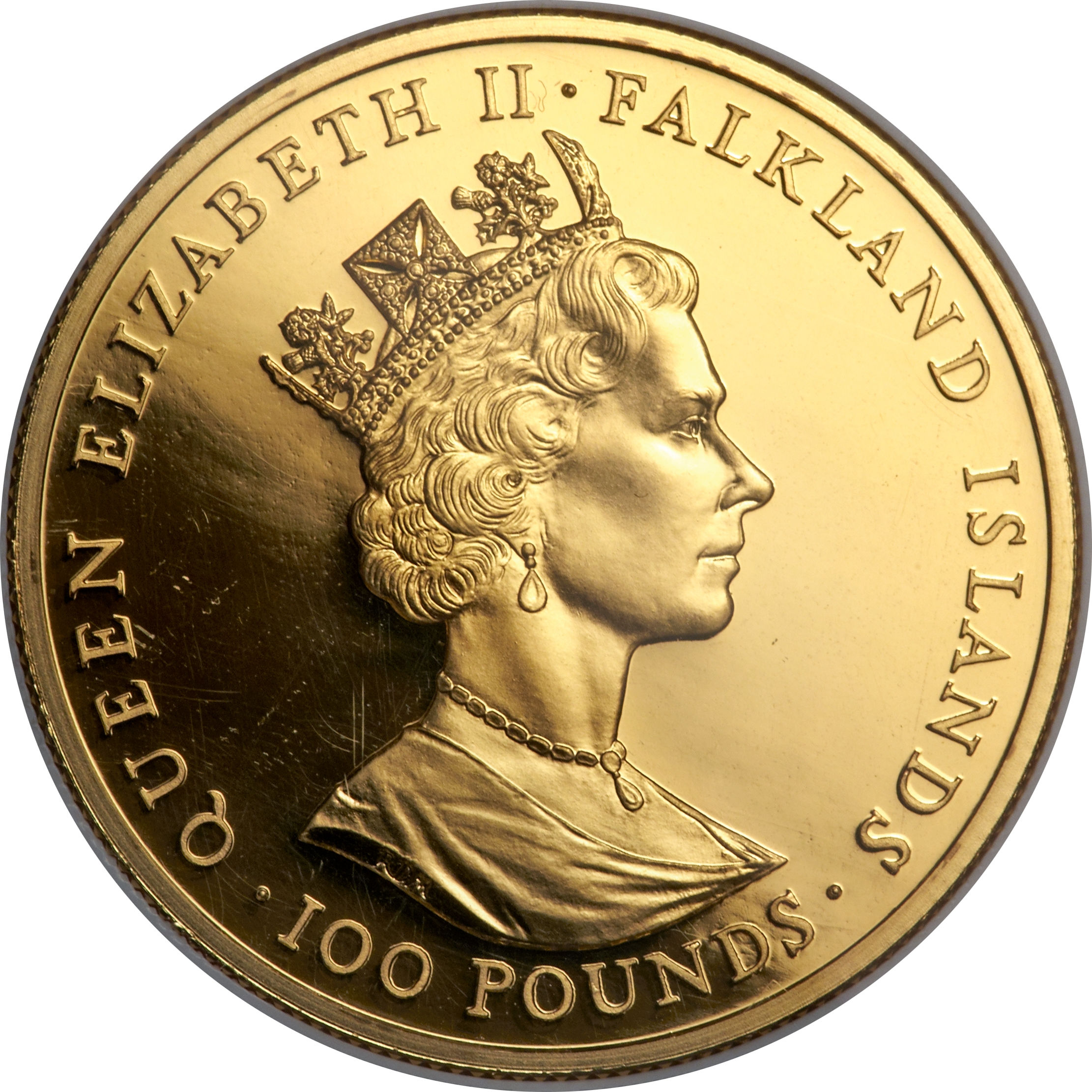 Falkland Islands 100 Pounds - Elizabeth II 90th Birthday of Queen Mother obverse