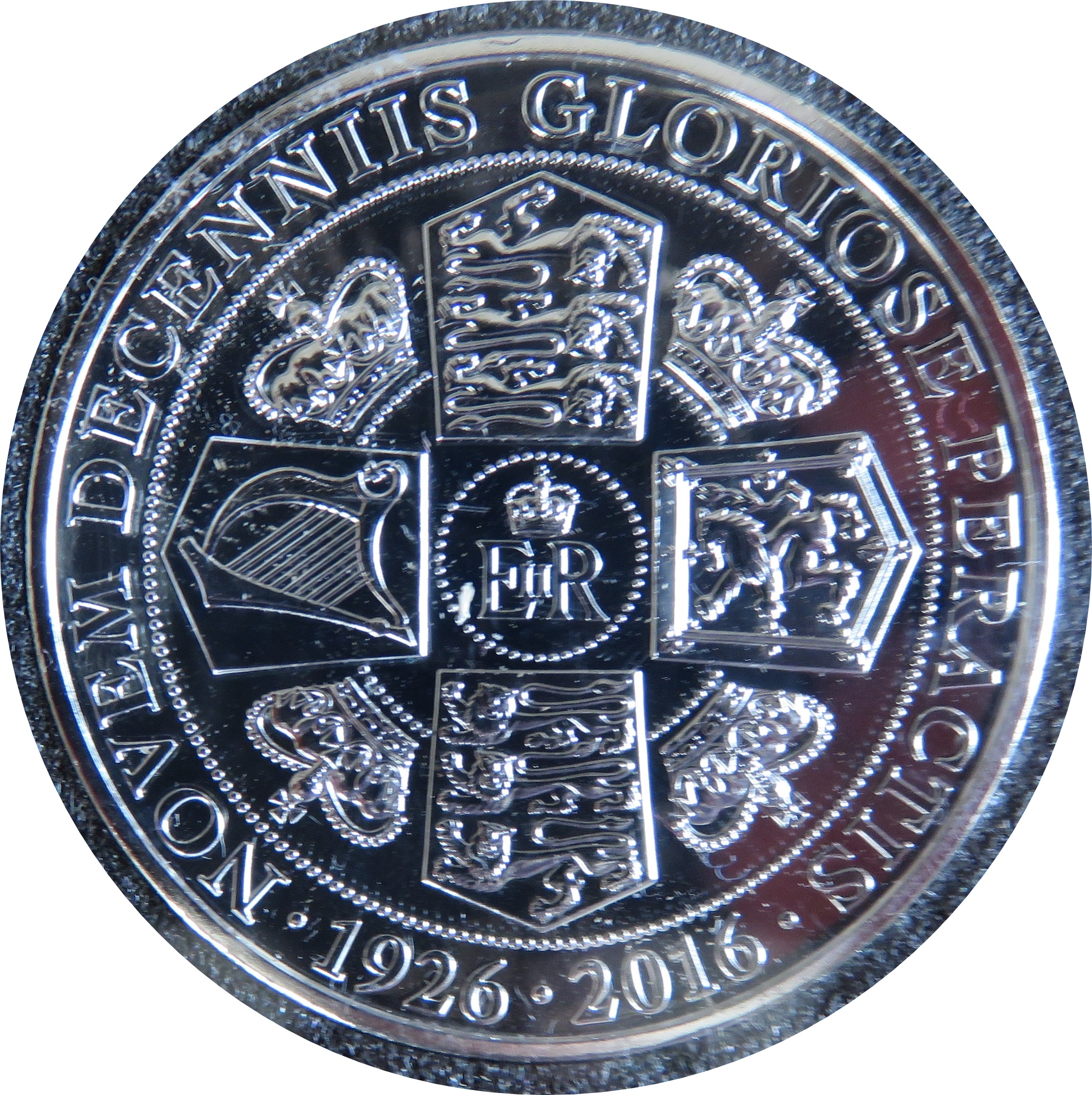Gibraltar ½ Crown - Elizabeth II 90th Birthday; Silver plated
