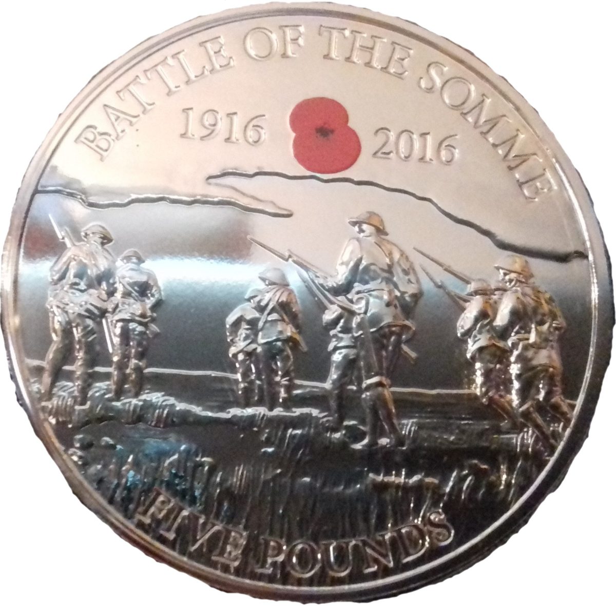 Guernsey 5 Pounds - Elizabeth II Battle of the Somme