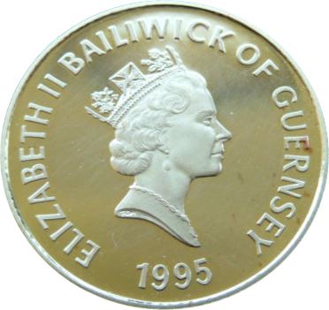 Guernsey 25 Pounds - Elizabeth II The Queen Mother obverse