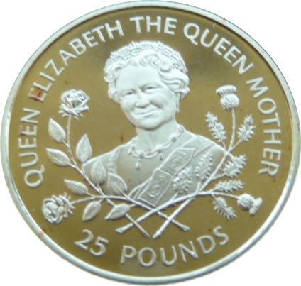 Guernsey 25 Pounds - Elizabeth II The Queen Mother