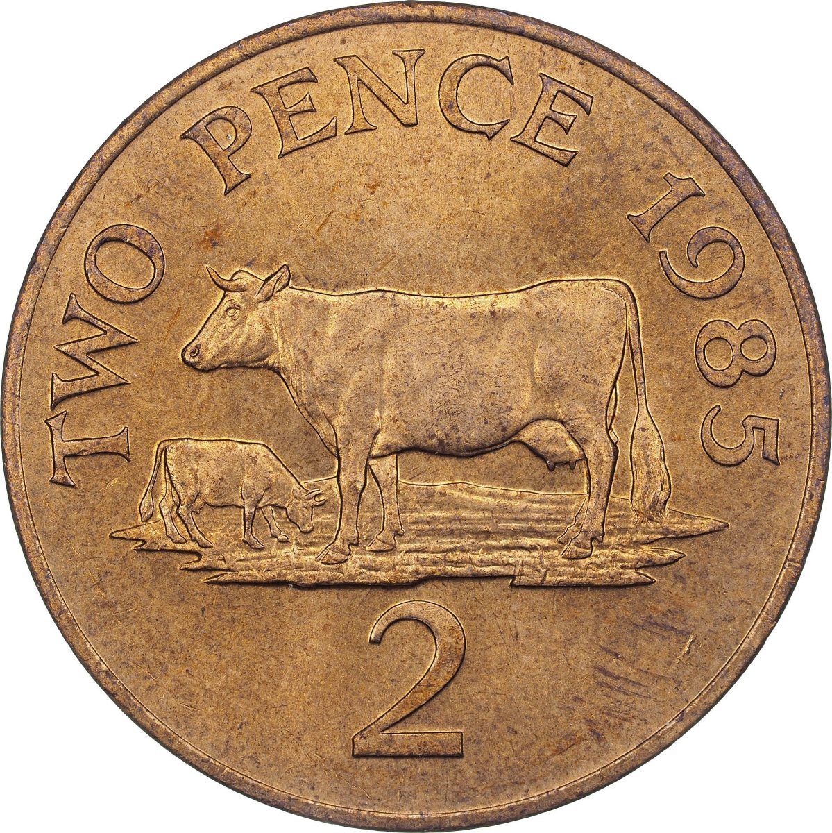 Guernsey 2 Pence - Elizabeth II 3rd portrait; non-magnetic FAO